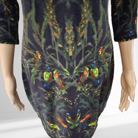🌿 Rachel Roy Jungle Mystique Noir Midi Dress | Mesh Back - Picture 3 of 5